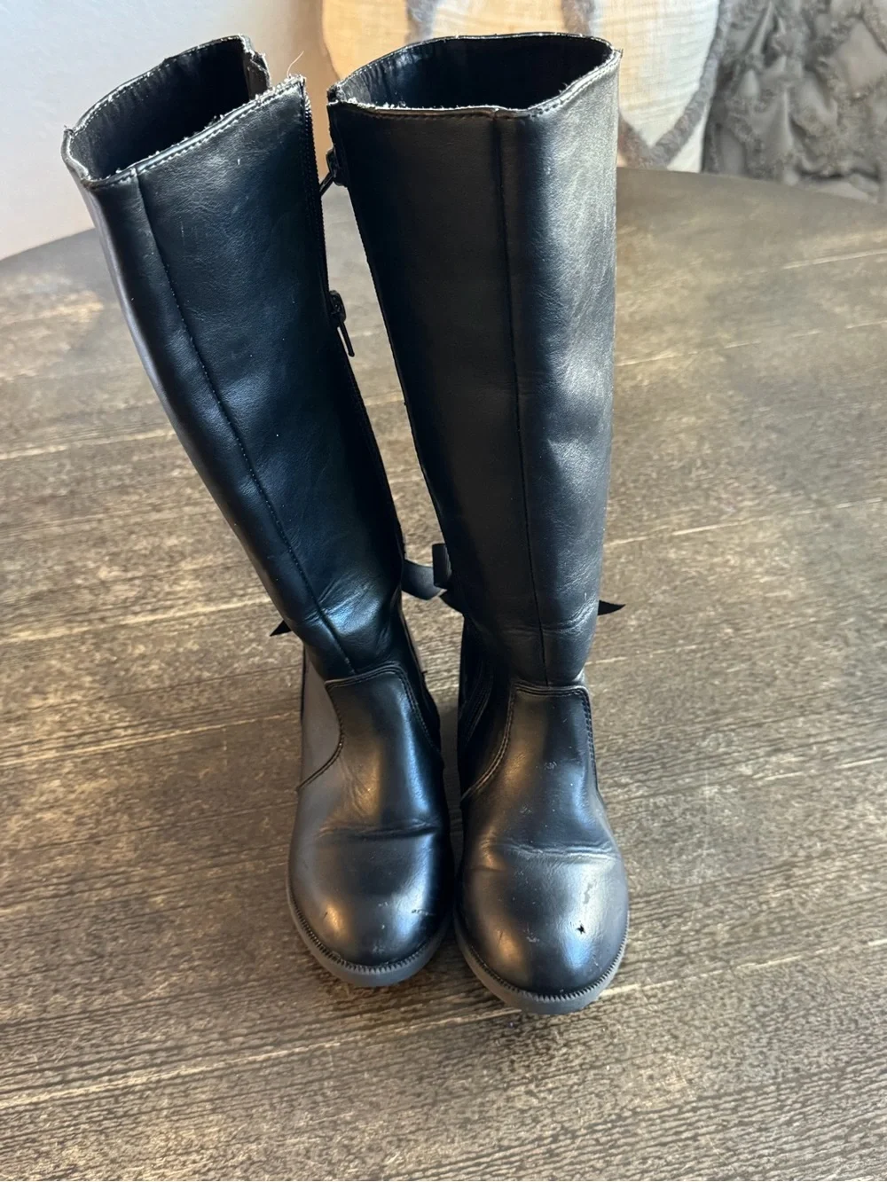 Cynthia Rowley Classic Black Knee-High Riding Boots Girl’s Size 12